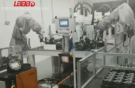 金屬零部件打磨機器人打磨后再裝配應用案例視頻
